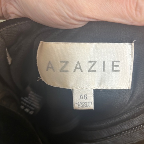 Azazie Black Asymmetrical One-Shoulder Cocktail Dress - Picture 2 of 4